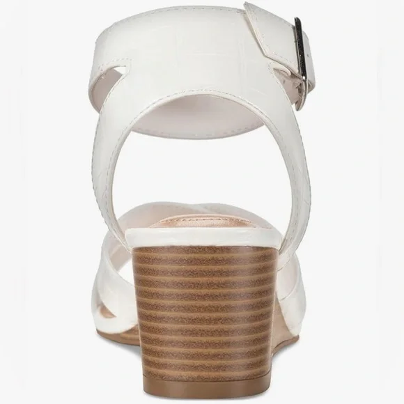 NIB [Style & Co.] Leeza Faux Leather Open Toe Mid Wedge in White Croc Women’s 11 - Picture 3 of 14